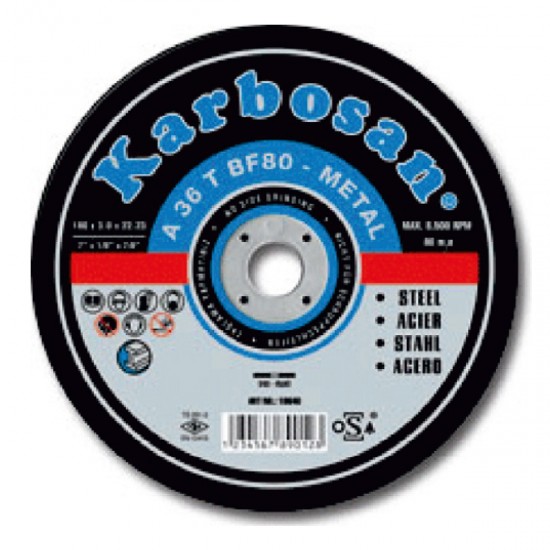 KARBOSAN 10080 ΔΙΣΚΟΣ ΚΟΠΗΣ ΣΙΔΗΡΟΥ 125 X 2.5 X 22 A36T Δίσκοι Κοπής - Λειάνσεως