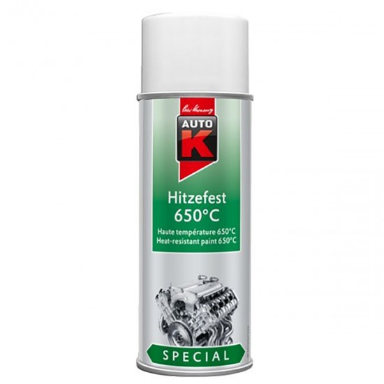 Kwasny Group AutoK 233042 SPRAY ΒΕΡΝΙΚΙ ΥΨΗΛΩΝ ΘΕΡΜΟΚΡΑΣΙΩΝ (650°C), ΑΣΠΡΟ - 400 ML Σπρέι Βαφές