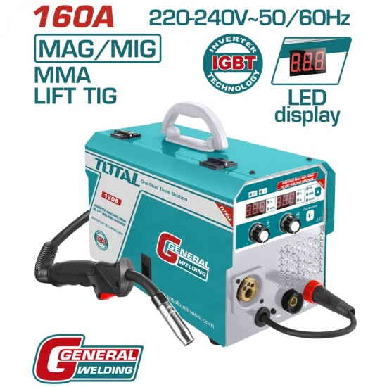 TOTAL ΗΛΕΚΤΡΟΚΟΛΛΗΣΗ INVERTER ΣΥΡΜΑΤΟΣ MAG/MIG/MMA/TIG 160A (TMGT1601) Συγκολλήσεις