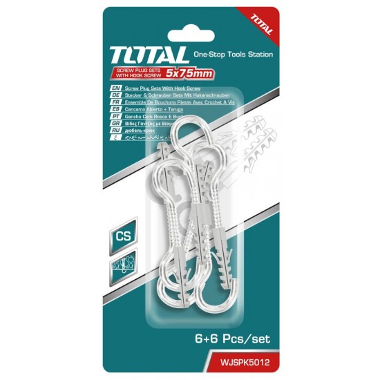 TOTAL ΣΕΤ ΒΙΔΕΣ ΓΑΝΤΖΟΥ ΜΕ ΒΙΣΜΑΤΑ 5mm (WJSPK5012) 