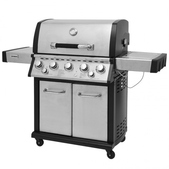 UNIMAC: ΨΗΣΤΑΡΙΑ ΥΓΡΑΕΡΙΟΥ INOX BBQ PREMIUM LINE - 5 ΕΣΤΙΕΣ , 1 ΠΛΑΙΝΟ ΜΑΤΙ KAI 1 ΚΑΥΣΤΗΡΑ INFRARED ΨΗΣΤΑΡΙΕΣ (BBQ) 