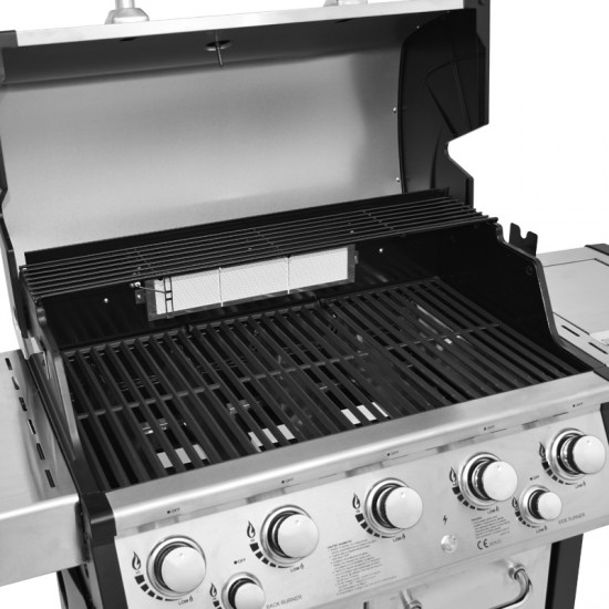 UNIMAC: ΨΗΣΤΑΡΙΑ ΥΓΡΑΕΡΙΟΥ INOX BBQ PREMIUM LINE - 5 ΕΣΤΙΕΣ , 1 ΠΛΑΙΝΟ ΜΑΤΙ KAI 1 ΚΑΥΣΤΗΡΑ INFRARED ΨΗΣΤΑΡΙΕΣ (BBQ) 