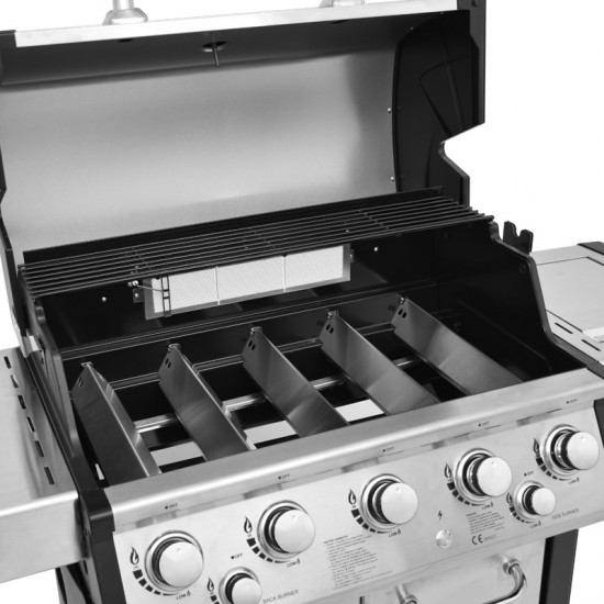 UNIMAC: ΨΗΣΤΑΡΙΑ ΥΓΡΑΕΡΙΟΥ INOX BBQ PREMIUM LINE - 5 ΕΣΤΙΕΣ , 1 ΠΛΑΙΝΟ ΜΑΤΙ KAI 1 ΚΑΥΣΤΗΡΑ INFRARED ΨΗΣΤΑΡΙΕΣ (BBQ) 