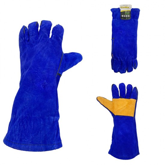  Γάντια ηλεκτροσυγκολλητών μπλε-κίτρινα 450gr 37cm Γάντια