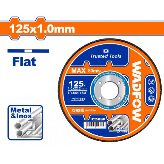 WADFOW ΔΙΣΚΟΣ ΚΟΠΗΣ ΙΝΟΧ/ΜΕΤΑΛΛΟΥ ΙΣΙΟΣ 125 Χ 1mm (WAC1351) 