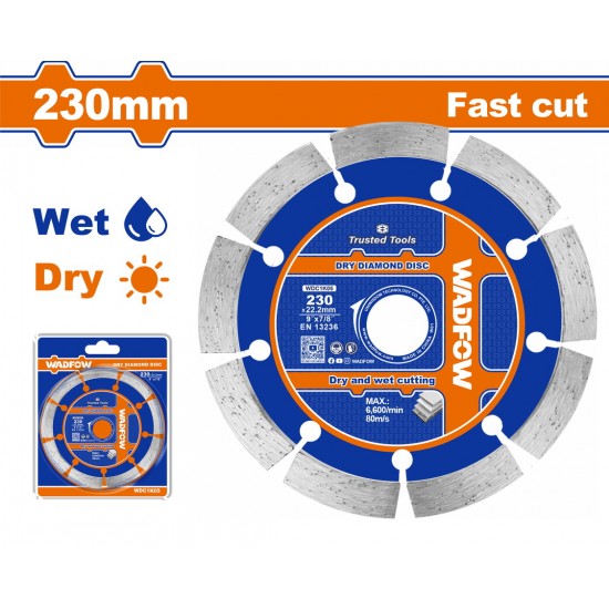 WADFOW ΔΙΑΜΑΝΤΟΔΙΣΚΟΣ ΞΗΡΑΣ & ΥΓΡΑΣ ΚΟΠΗΣ 230mm (WDC1K05) Δίσκοι Διαμαντέ Δομικών