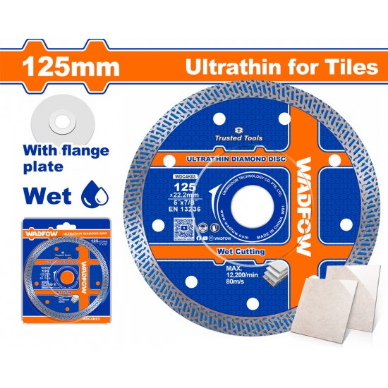 WADFOW ΔΙΑΜΑΝΤΟΔΙΣΚΟΣ ΥΓΡΑΣ ΚΟΠΗΣ ΛΕΠΤΟΣ 125 Χ 1mm (WDC4K03) Δίσκοι Διαμαντέ Δομικών