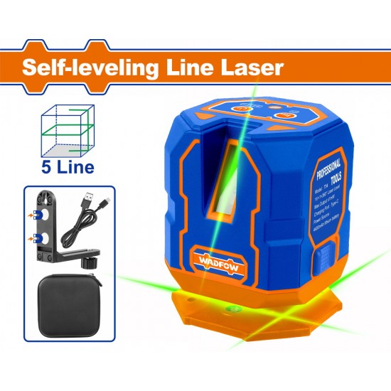 WADFOW ΑΛΦΑΔΙ LASER ΑΥΤΟ-ΟΡΙΖΟΝΤΙΟΥΜΕΝΟ 0-30m 5 LINE ΜΕ ΠΡΑΣΙΝΕΣ ΑΚΤΙΝΕΣ (WLE1M05) Όργανα Μέτρησης