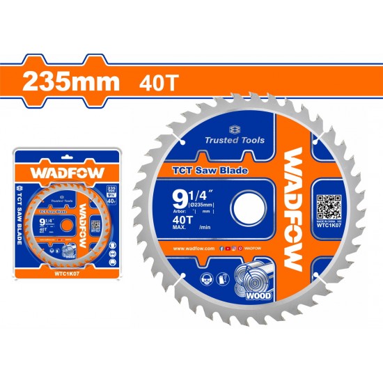 WADFOW ΔΙΣΚΟΣ ΞΥΛΟΥ TCT 235mm X 30mm 40T (WTC1K07) Δίσκοι Ξύλου – Αλουμνίου