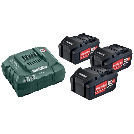 Metabo Σετ Φόρτισης 18V 3 x 4.0 Ah Μπαταρίες αναλώσιμα Γεωργικά & Βιομηχανικά Εργαλεία