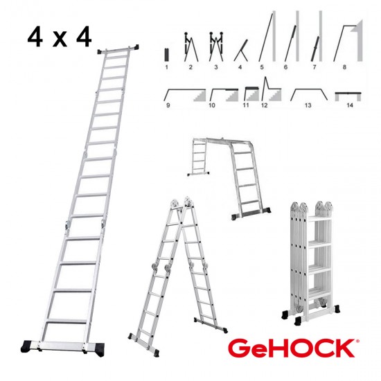 Πολυμορφική Σκάλα Αλουμινίου 4 x 4 GeHOCK 